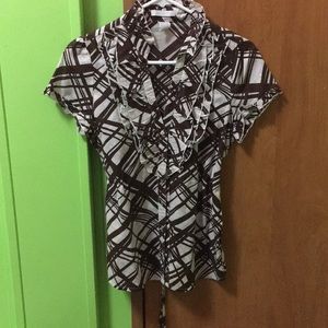 Brown and white blouse